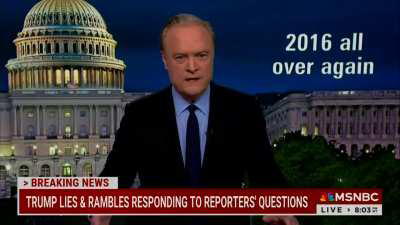 Lawrence O'Donnell of MSNBC does an amazing job and rips into the American News Media live and his colleagues on turning back the clock to 2016 covering Trump. 