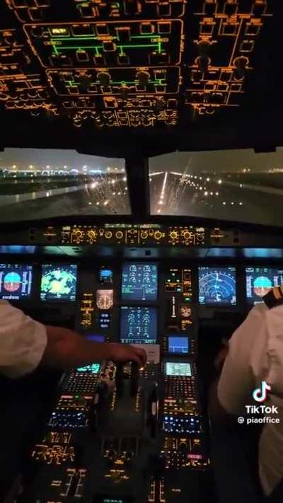 Inside view of plane takeoff