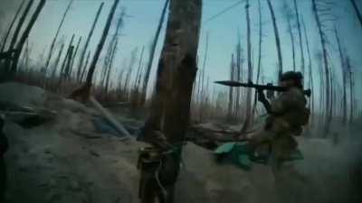 Brazilian volunteers fire RPGs at Russian positions in Serebryansky Forest