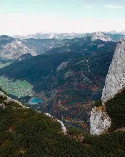 Imagine climbing this cable ladder over a 700 meter drop in Austria.