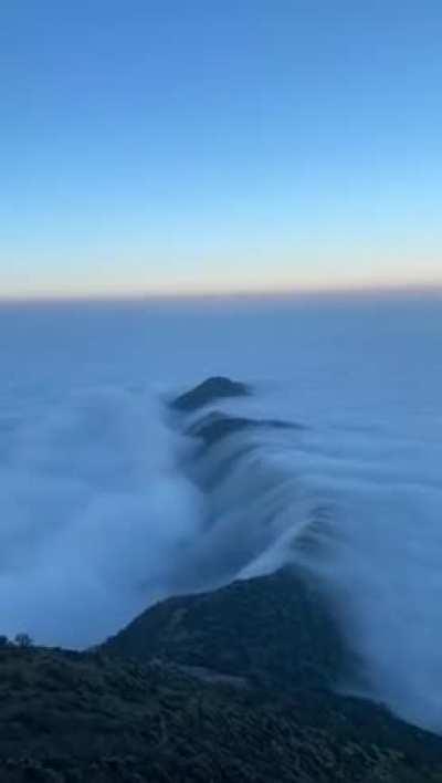 A waterfall made out of clouds...a cloudfall?