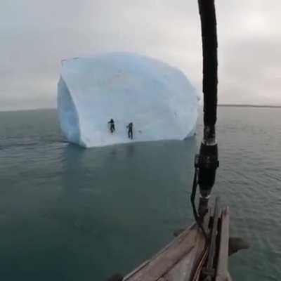 Kids, this is why you do not climb on icebergs