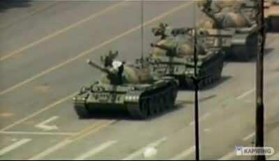 Many people have seen the image of Tank Man standing up to the tanks, but many haven't seen the video.