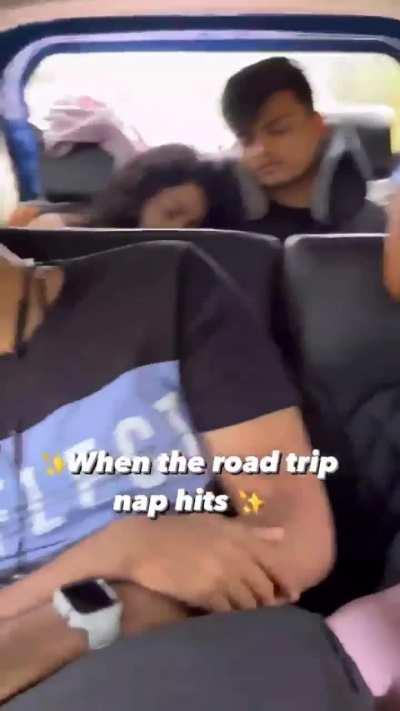 When the road trip nap hits