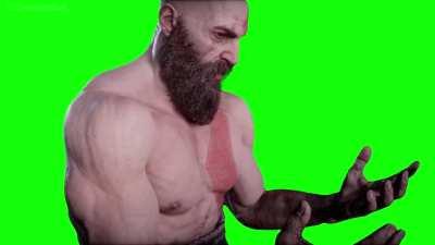 [GREEN SCREEN] Kratos looking at his hands Meme Template - God of War Ragnarok
