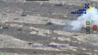 Ukrainian FPV drone hits a Russian BMP and the driver