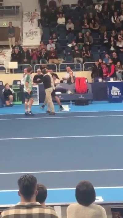 Adrian Andreev and Corentin Moutet got physical after their match in Orleans