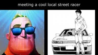 Mr. Incredible meets Initial D characters...