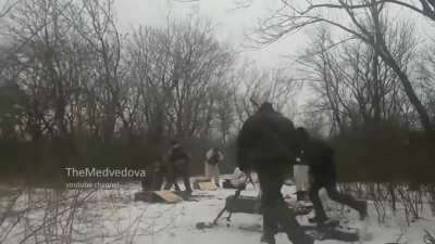 Separatist militia records snowy skirmishes with Ukrainian forces outside of Marinka - 1/15