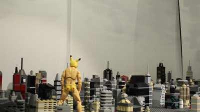 This stop motion took called, &quot;Pexachu VS Godzilla.&quot; took around two years to make! (Credit : sock_bread)