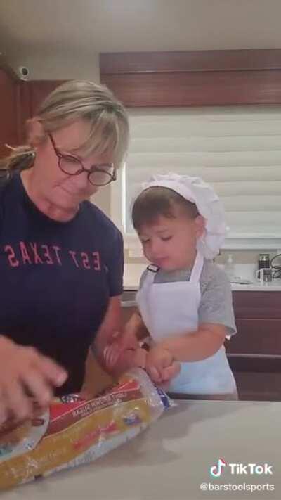 Cooking with a toddler