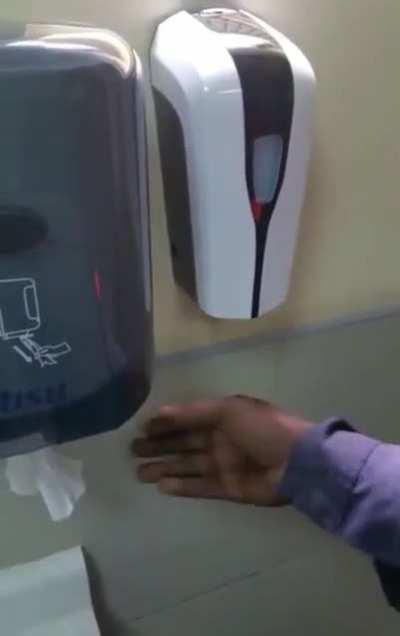 Racist soap dispenser