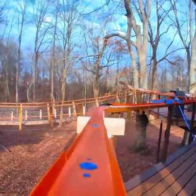 Check out this Hot Wheels track I built at a treehouse Airbnb