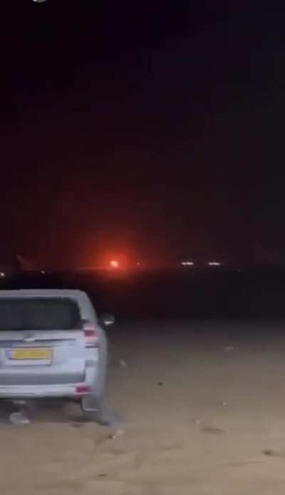 Footage of Missiles landing on Negev Airbase (Israel)