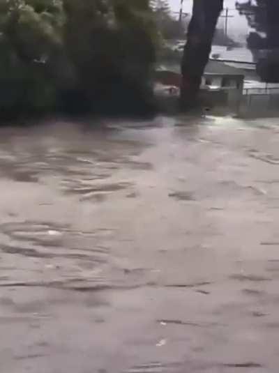 San Diego, California, USA February 5 - Pineapple Express Atmospheric River causing floods