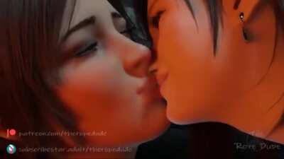 Tifa And Lara Making Out (The Rope Dude) [Tomb Raider & Final Fantasy 7]