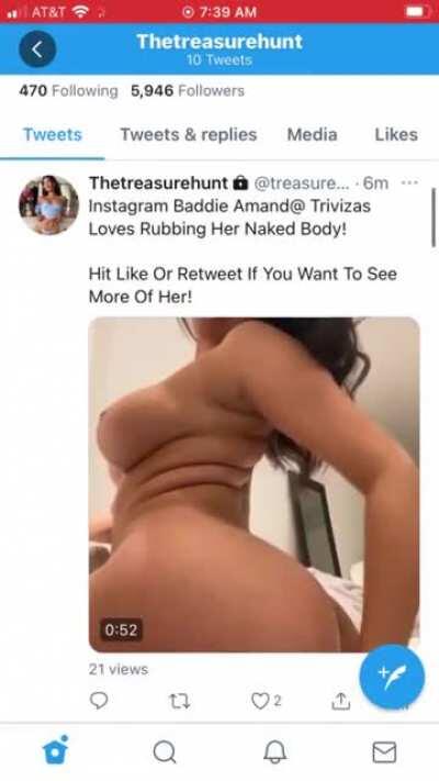 Instagram Baddie Amand@ Trivizas Loves Rubbing Her Naked Body For You! Twitter:@treasurehuntsh