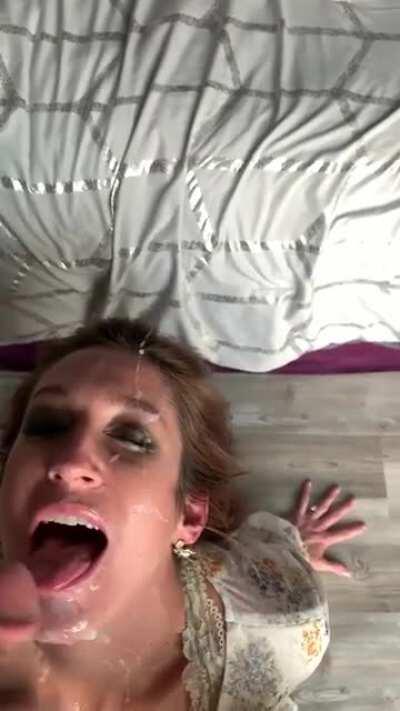 Mouth open ready for your cum!