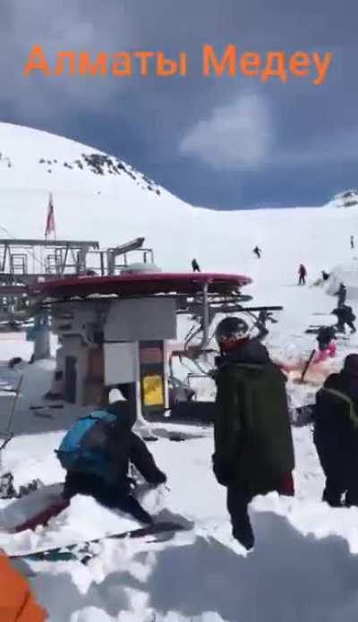 Ski lift in Almaty, Kazakhstan got broken