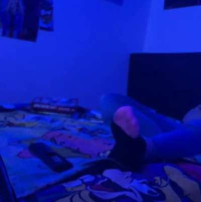 Another vid of my friends feet in socks