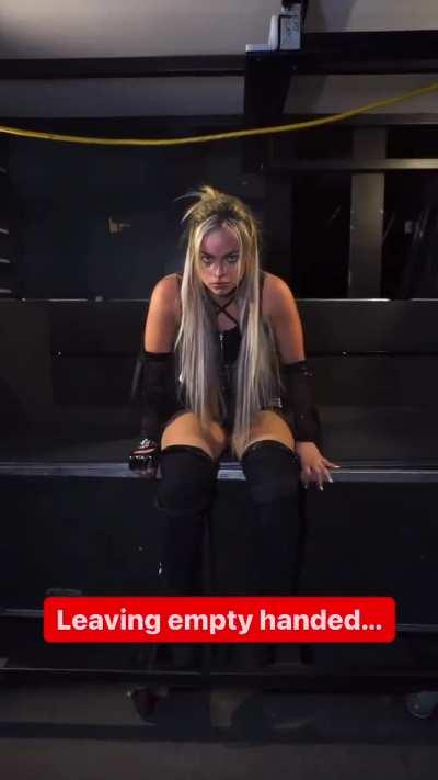 Liv backstage after match 