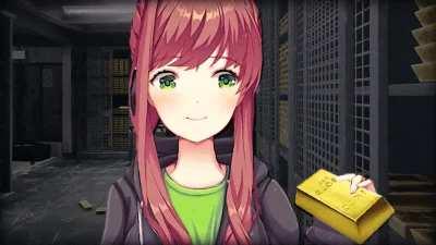 Monika stealing Gold from the Bank