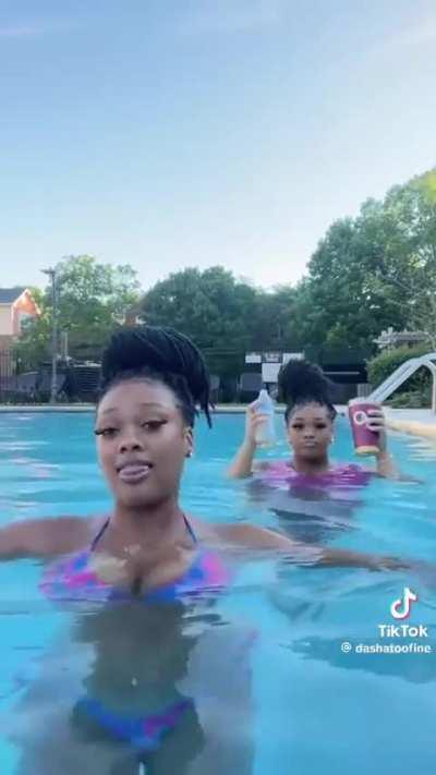 In the pool with it