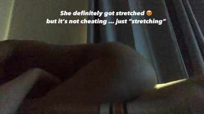 Not cheating …“Just stretching”😩