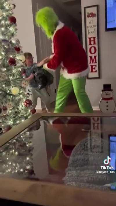 The grinch came to steal presents from the wrong house