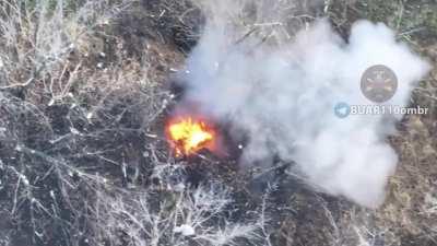 Russian occupier was burned alive when his trench was hit by Ukrainian drone on the outskirts of Avdiivka