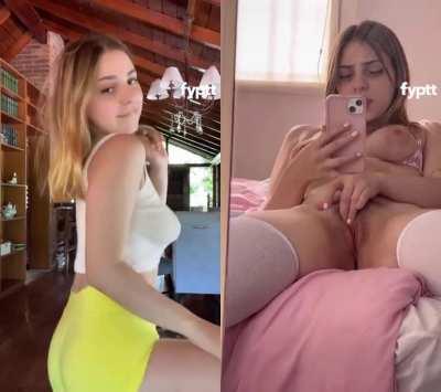 Horny and juicy TikTok thot rubbing her pussy until she trembles