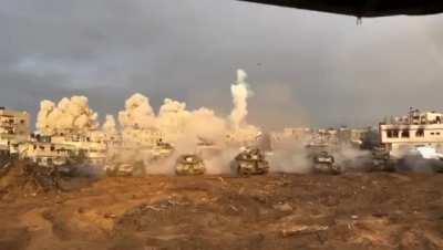 Israeli soldiers celebrate Hanukkah by indiscriminately firing tank shells into homes in Gaza.