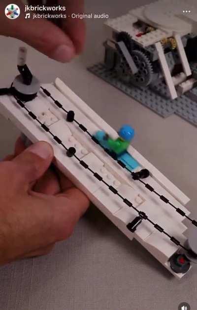 Custom built Lego ski slope
