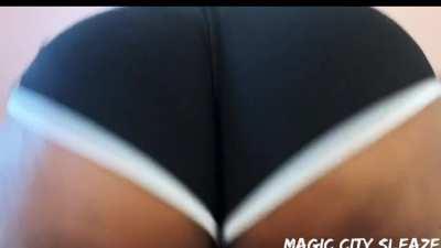 Big black ass twerking on white dick...