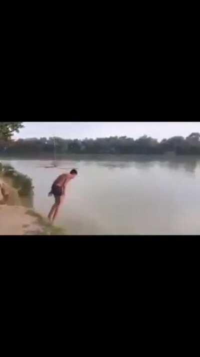 To jump in river