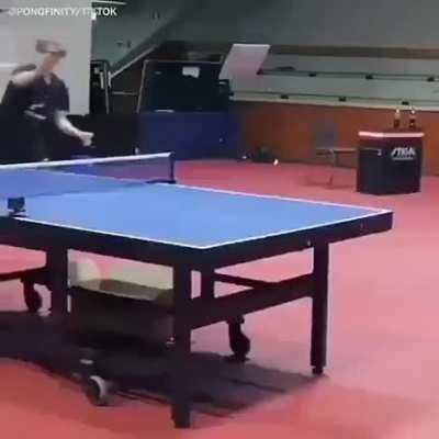 Table tennis trick shot