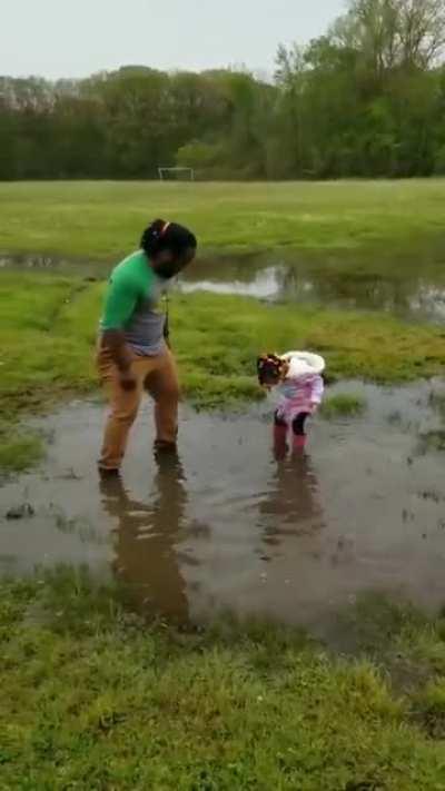 Remember to take the time to jump in puddles