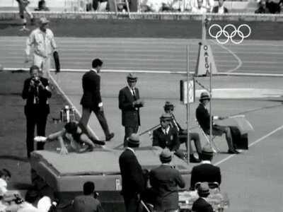 Dick Fosbury Changes The High Jump Forever At The 1968 Mexico Olympics, High Jumpers Would Go Over The Bar Feet First. Fosbury Revolutionized The Sport When He Decided To Jump Backwards And Head First. It's Called &quot;The Fosbury Flop&quot;.