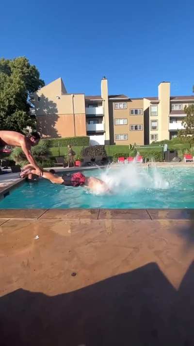 Synchronized diving at the local pool