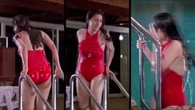 Juhi Chawla in SEXY RED Swimsuit - Slo Mo Vdo