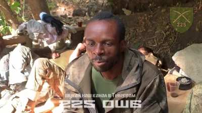 An African mercenary captured by soldiers of the 225th OSHB in the Kursk region