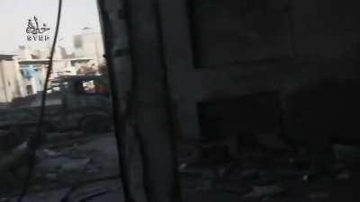 FSA forces open up an offensive against SAA position in Ramouseh, Aleppo with a barrage of improvised explosive launchers - 2016