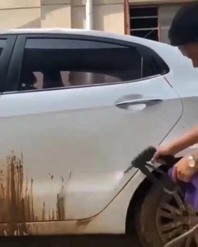 Satisfying car clean...