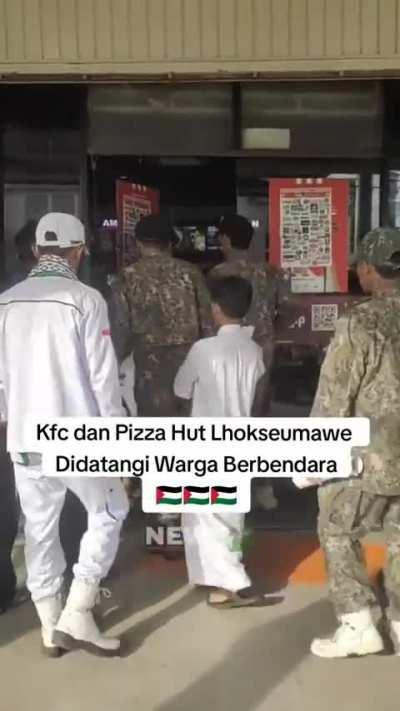 Kfc dan pizza hut lhokseumawe didatangi warga berbendera 🇵🇸