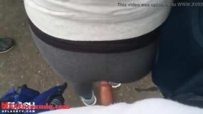 Big leggings ass gets humped by a big dick