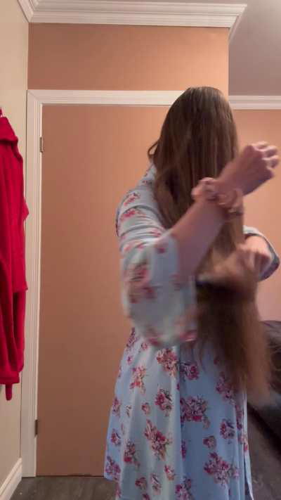 Brushing my long hair