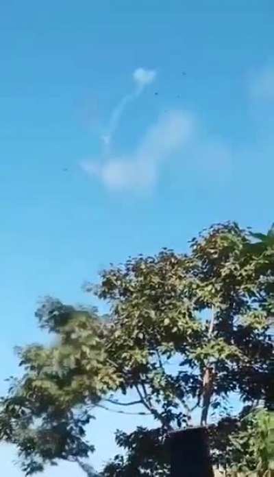 KIA rebels shoot down a Myanmar army helicopter using FN-6 MANPADS in Waingmaw, Shan Region 