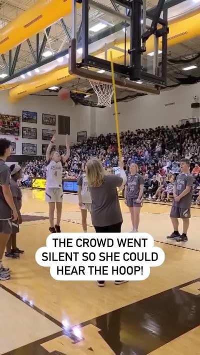 Blind girl shoots and scores