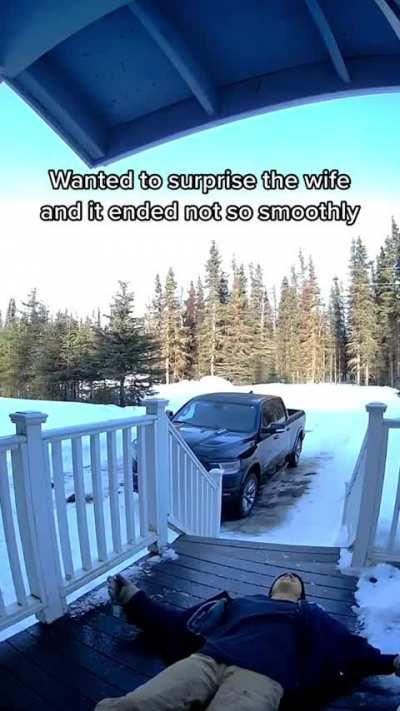 To surprise wife