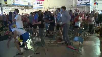 17 year old Lydia Jacoby won Gold in the 100m breaststroke and her classmates went absolutely nuts supporting her!